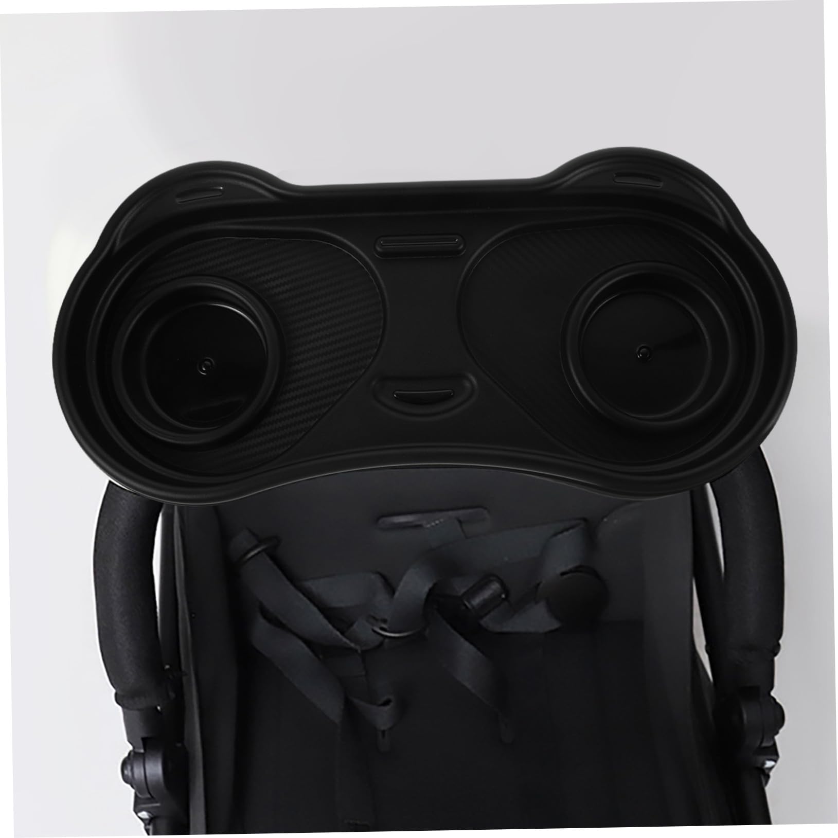 GARVALON Vassoio Passeggino con Porta Bicchiere e Snack Piatto Porta Cibo in Plastica Rimovibile Forma di Panda Accessorio Sicuro Antiscivolo per Pram Passeggini e Carrelli