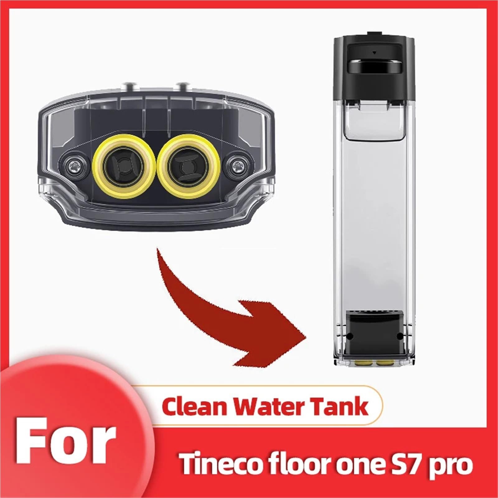 Compatible con Tineco Floor One S7 Pro, Tanque de Agua Limpia, Repuesto de Tanque de Agua Sucia, Piezas de Accesorios for aspiradoras(CDWT)