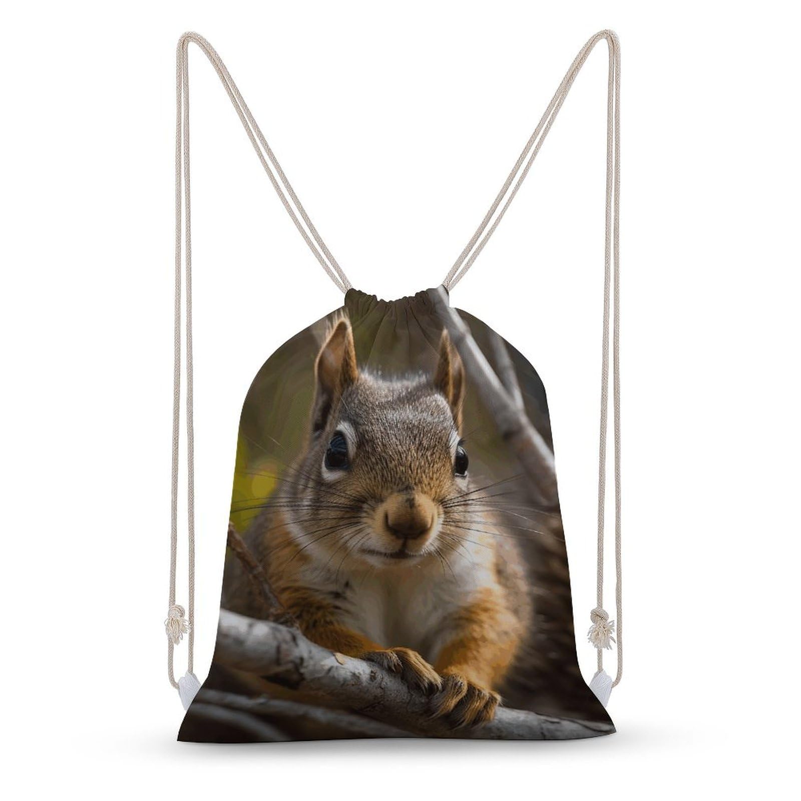 GFLFMXZW Drawstring Backpack Gym Drawstring Bag for Men Squirrel in Tree Draw String Bags Gym Bag Cinch Bag