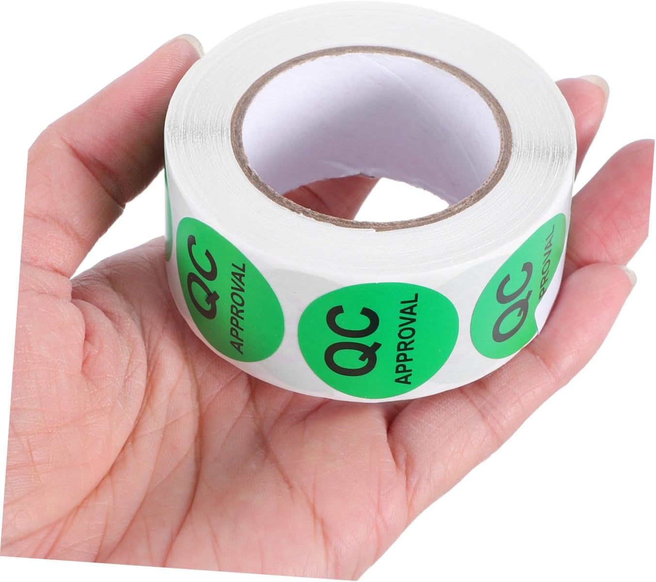Adhesive Qc Labels for Quality Control Easy to Apply Round Inspection Stickers with Clear Black Text Versatile Status Tested Stickers for Inventory and Production Use