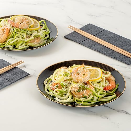 Miniatura 3 de Restaurantware Moderna - Platos desechables de 7.5 pulgadas, 200 platos de plástico duraderos para fiestas, platos llanos de plástico negro