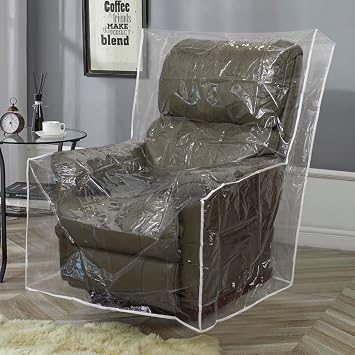 STONECREST Plastic Recliner Chair Cover - Clear Vinyl Waterproof, Pet Scratching Furniture Protector, Heavy Duty Thickness Slipcover for Storage and Moving 34" W 1 Pack, Small