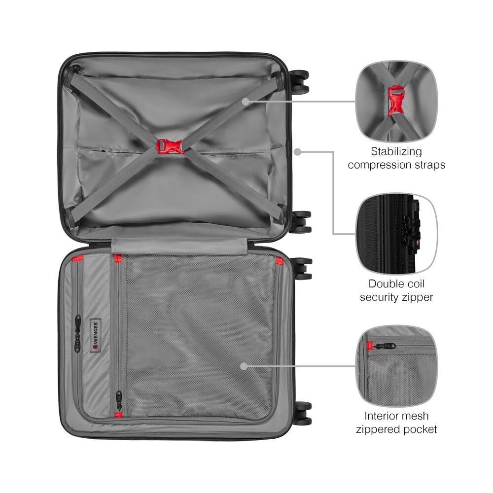 WENGER Legacy Valigia Rigida con 4 Ruote, Trolley, Serratura, Uomo Donna, Viaggi Vacanze