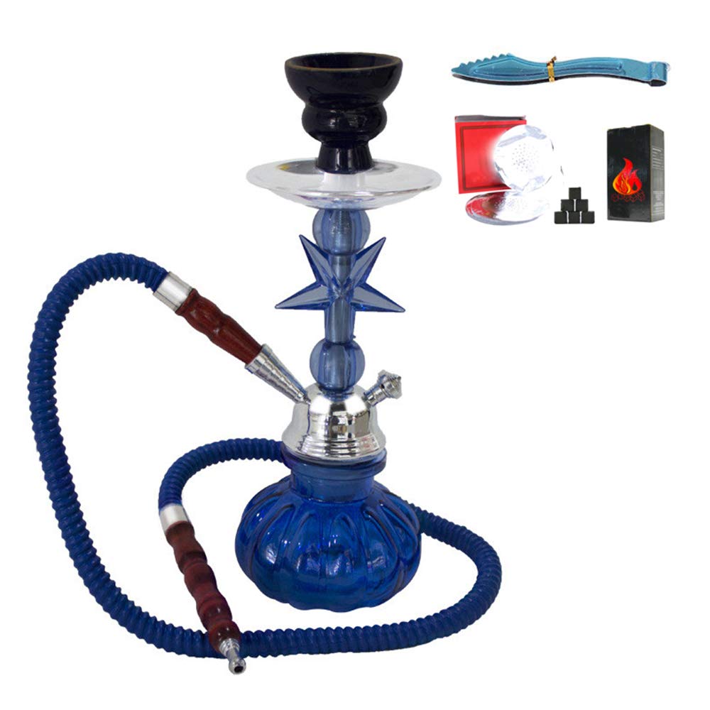Juego Completo de Hookah Hookah con Mangueras Y un Cuenco de Cerámica, Kit de Shisha de Lujo, Jarrón de Agua de Vidrio, Juego de Shisha, Kit de Inicio,1hose