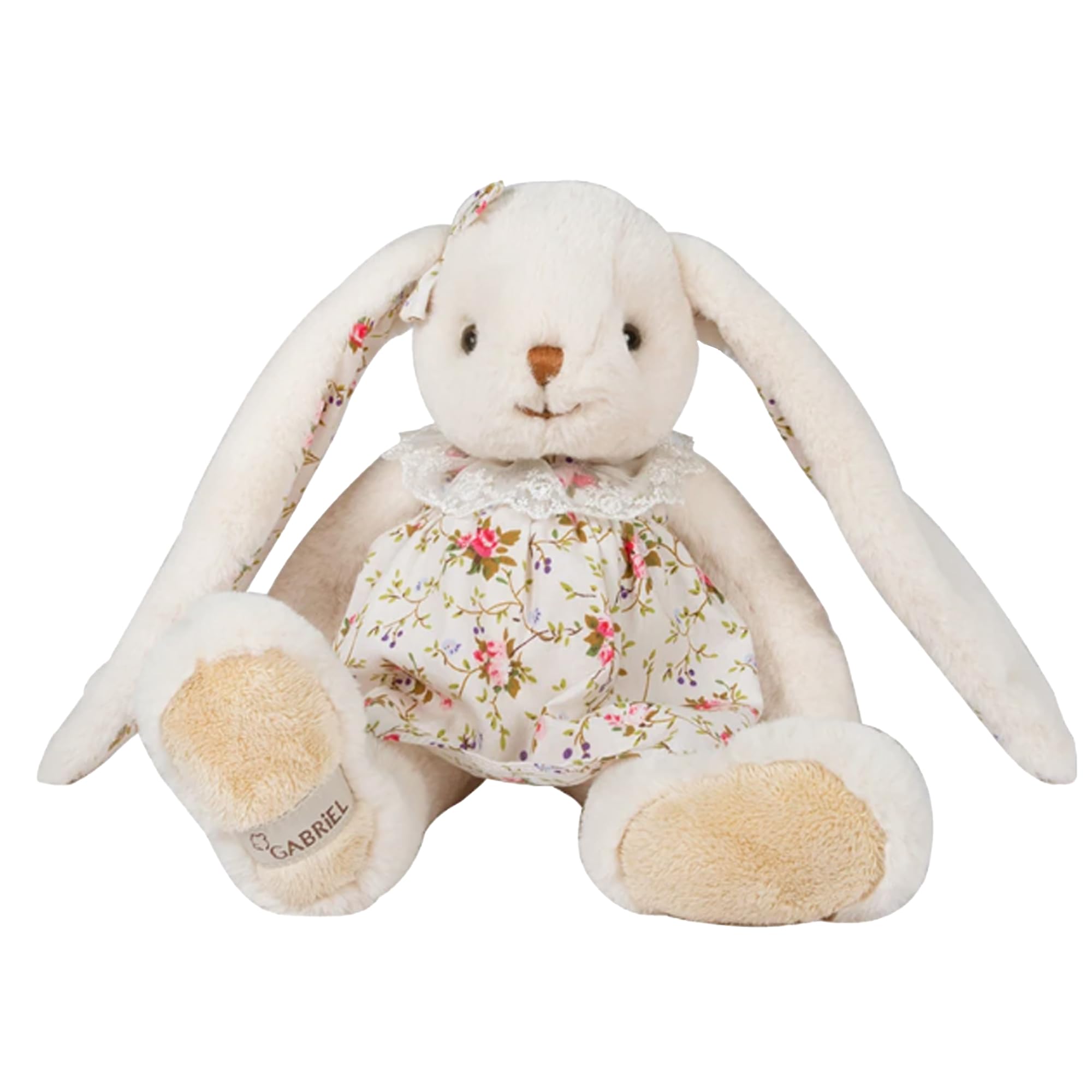 GABRIEL Bunny Plush Toy 30cm, Stuffed Rabbit with Bow & Lace Floral Skirt