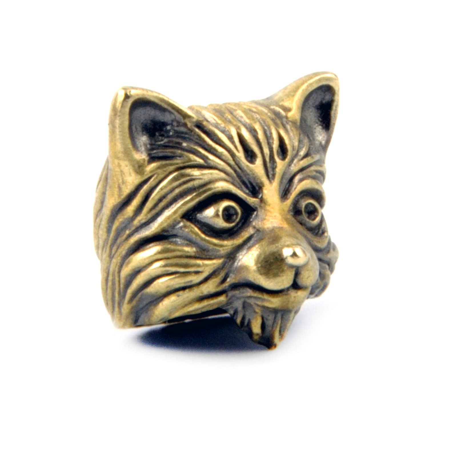 FLAMEDUKE Paracord Beads Knife Bead and Charms Cat Brass Lanyard Bead Knife Lanyard Bead EDC Charm Beard Bead for 550 Paracord