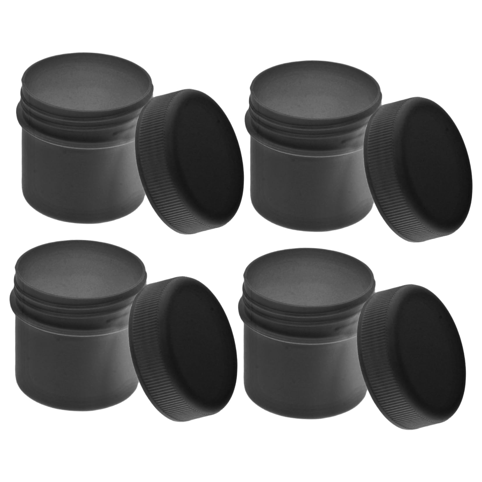 Housoutil 6pcs Hdpe Paint Buckets with Lids, 30ml Airtight Black Containers for Paint Storage and Art Projects, Portable and Sturdy