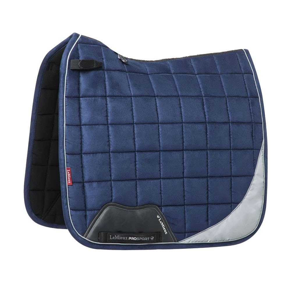 LeMieux Reflective Suede Dressage Square - Navy Blue Small/Medium