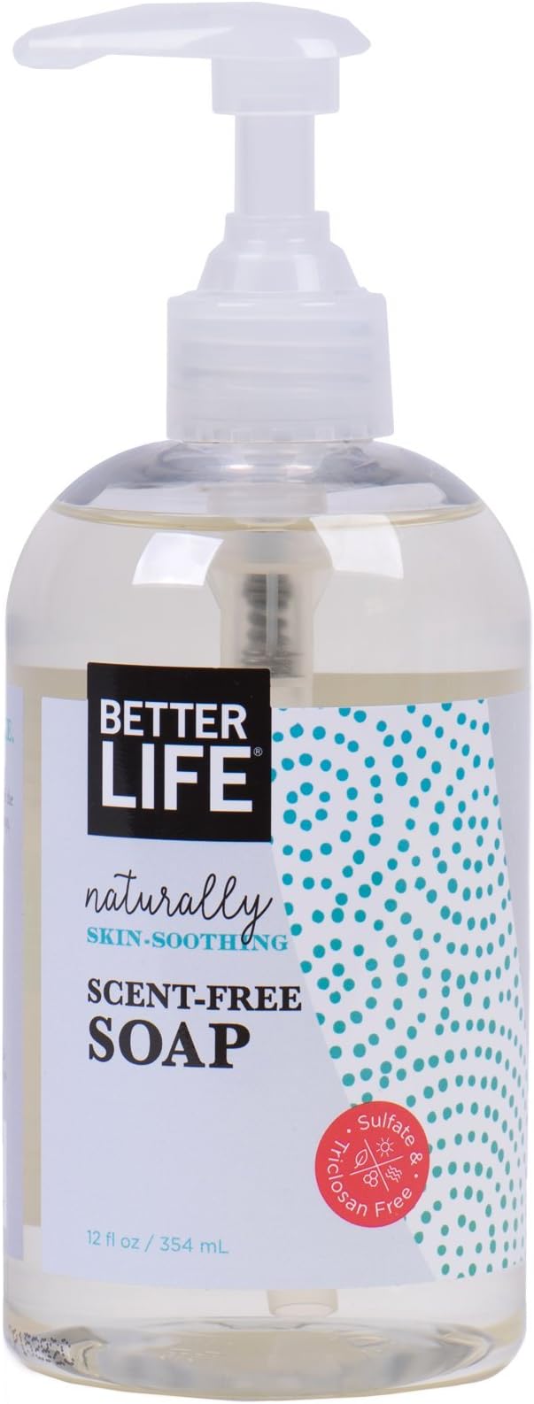 Better Life Natural Hand and Body Soap, Unscented, 12 Ounces 2424L