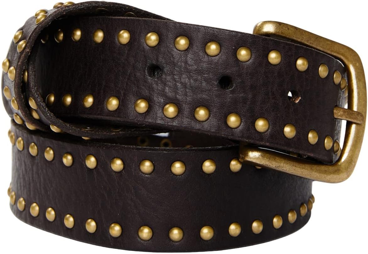 Cleo + Wolf Women's Studded Criss-Cross Keeper Vintage Belt - Cwafa22bt3-Dkbrn