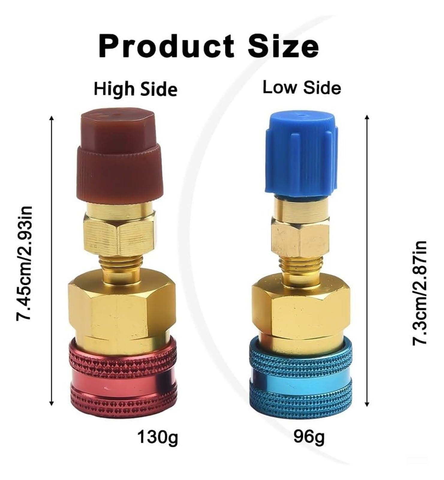 Adapter szybkozłącza do klimatyzacji samochodowej, 2 szt. szybkozłączki R134A do R1234YF, szybkozłączka boczna górna/dolna do ładowania klimatyzacji samochodowej AC