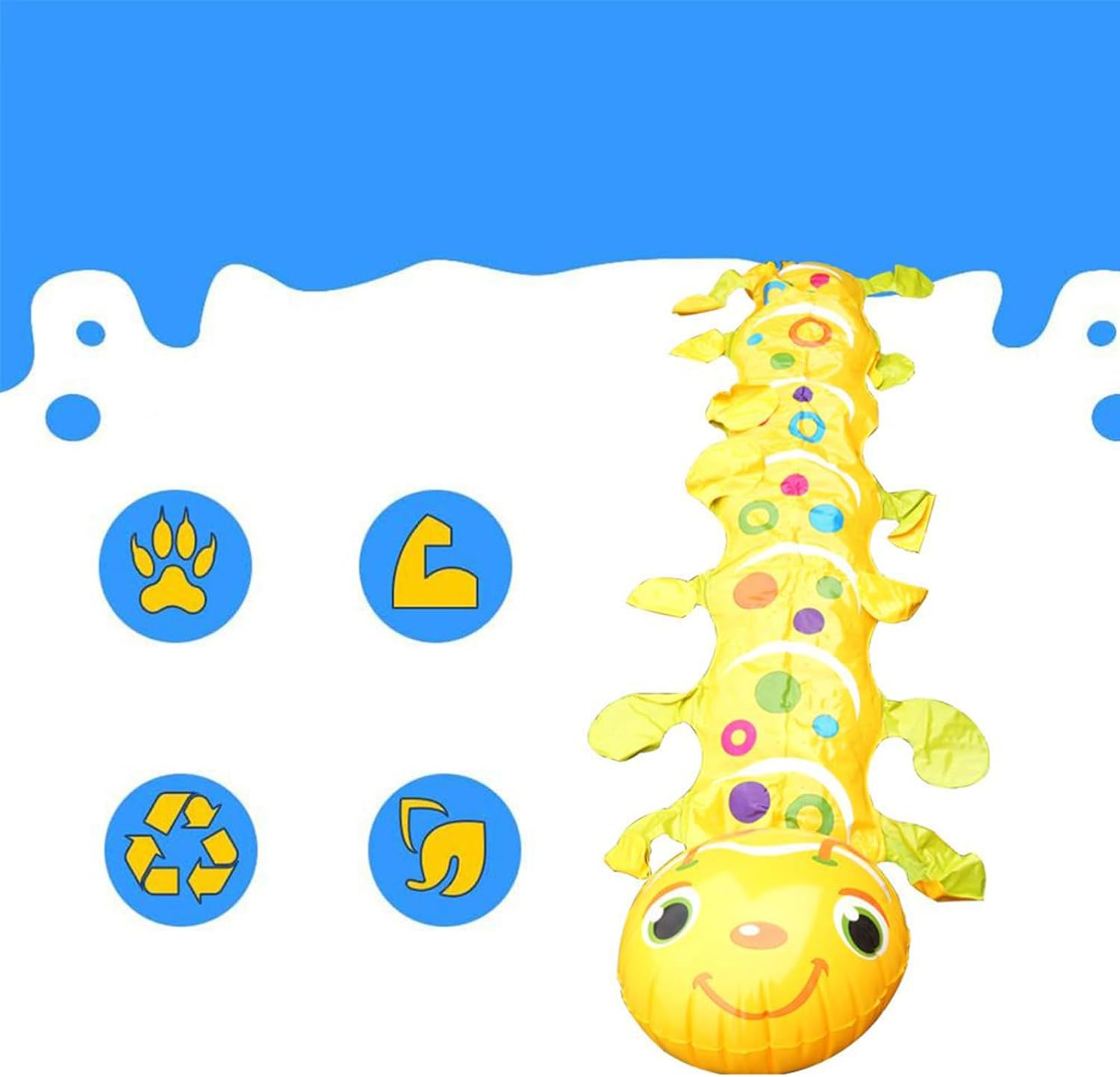 Outdoor Water Sprinkler - Caterpillar Soaker Play Toy, Cooling Backyard Garden Support, Summer Pool Party Comfort, Gear Compact Category, Fun Accessories for Boys, Girls, Adults