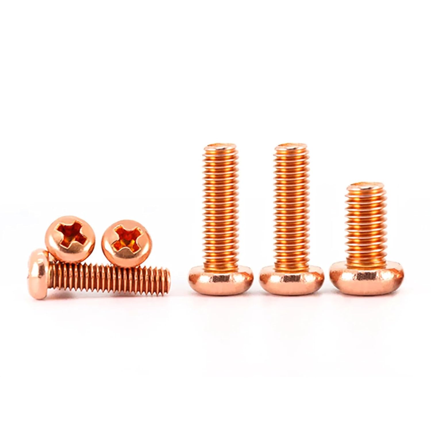 Red Copper Phillips Pan Head Screws – M3-M6 Round Head Bolts for Electrical/Decorative Applications