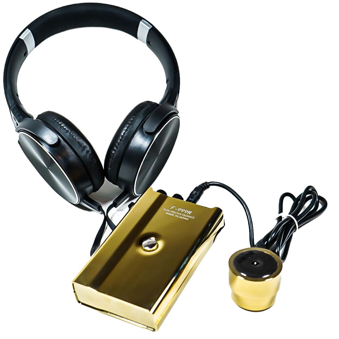 Micrófono de pared serie oro profesional para escucha con sistema de filtros y salida grabación ideal para casa oficina seguridad privacidad (F999r Gold)