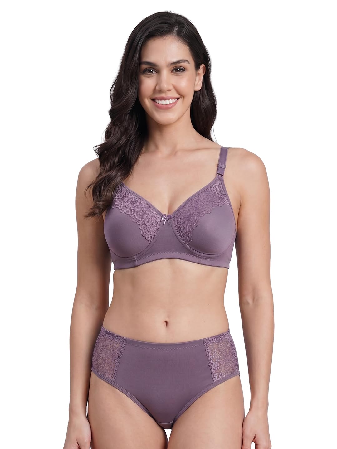 kalyani Cristina Medium Coverage Wirefree Support Padded Lace Lingerie Set-picture-34