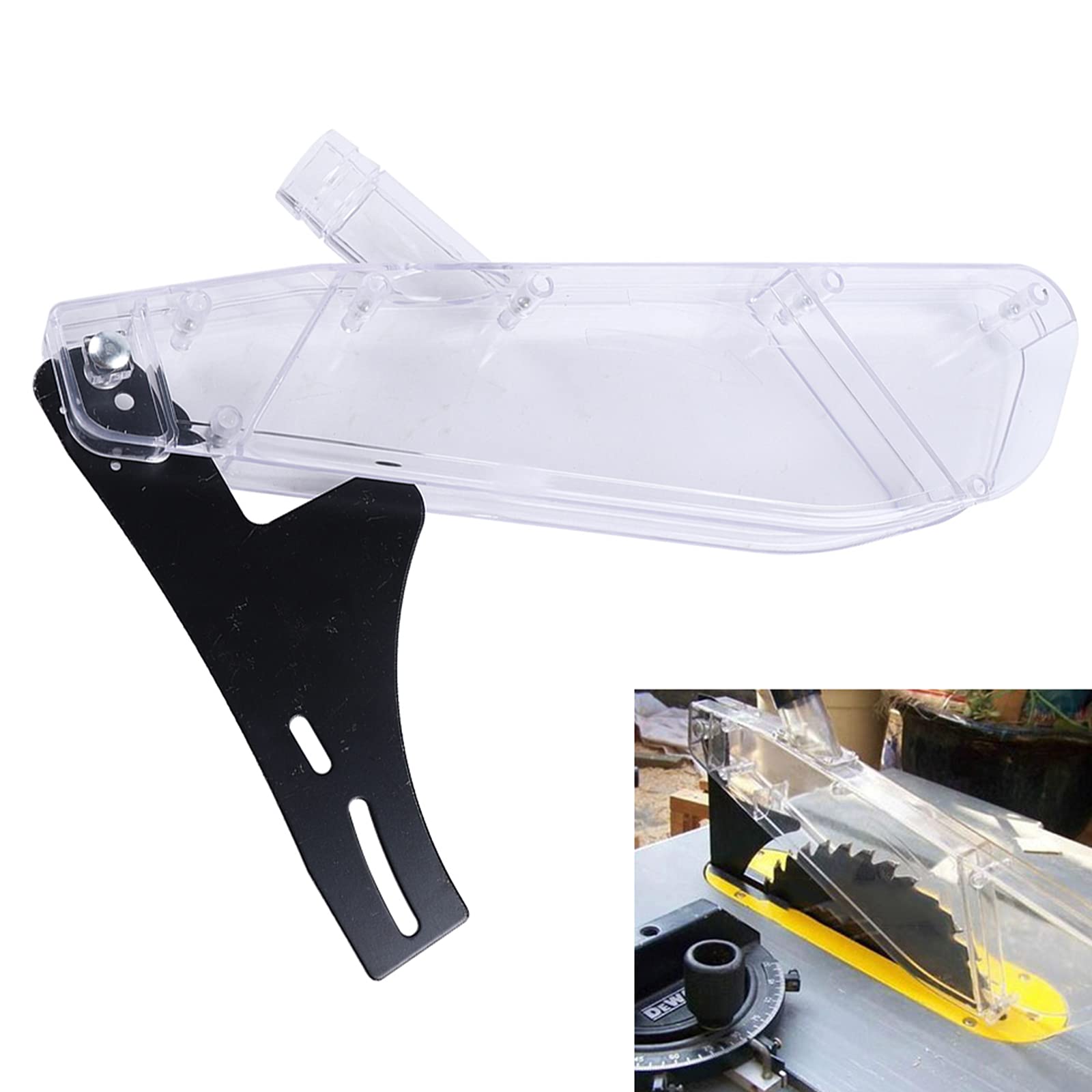 Cloche de protection pour scie circulaire de table transparente de 30,5 cm - Couvercle en plastique - Protection de lame de scie circulaire de table - Protection efficace contre la poussière et