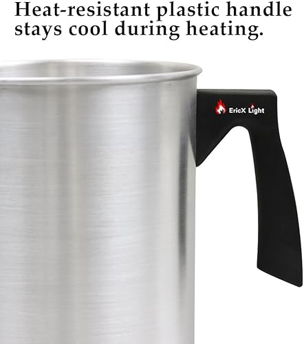 Miniatura 2 de EricX Light - Olla para derretir cera y hacer velas, 4 libras, boquilla de verter sin goteo y mango resistente al calor, diseño de jarra de aluminio