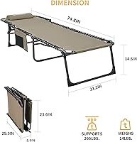 Vista 2 de KingCamp Folding Outdoor Chaise Lounge