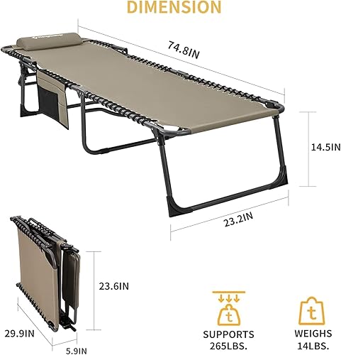 Miniatura 2 de KingCamp Folding Outdoor Chaise Lounge