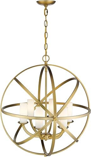 Miniatura 8 de Z-Lite 6017-6L-BRZ Colgante de 6 luces, marco de acero mate de la sombra del ópalo