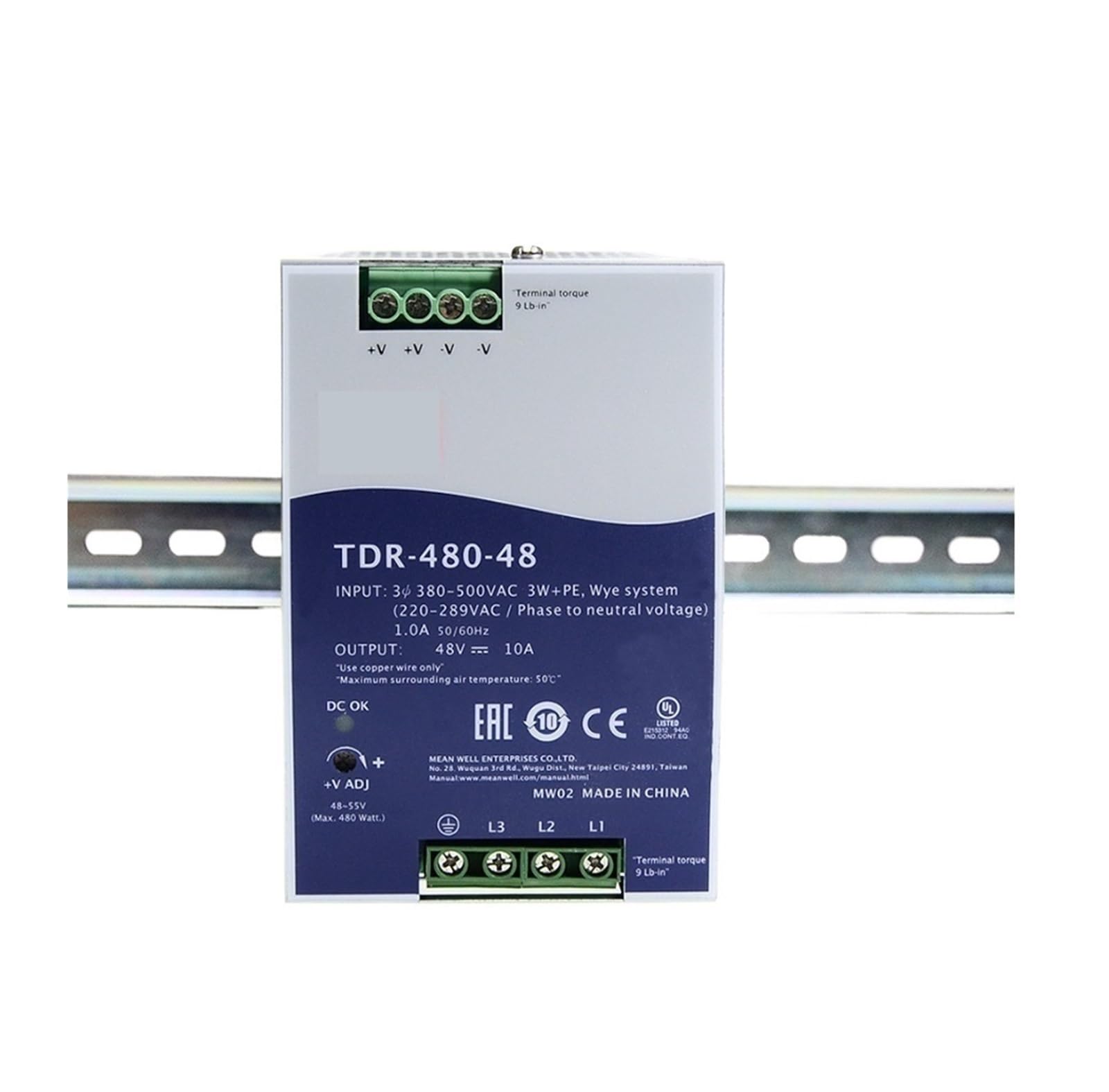 BALYDLUL TDR-480 TDR-480-24 24V 20A 480W Three Phase Power Supply
