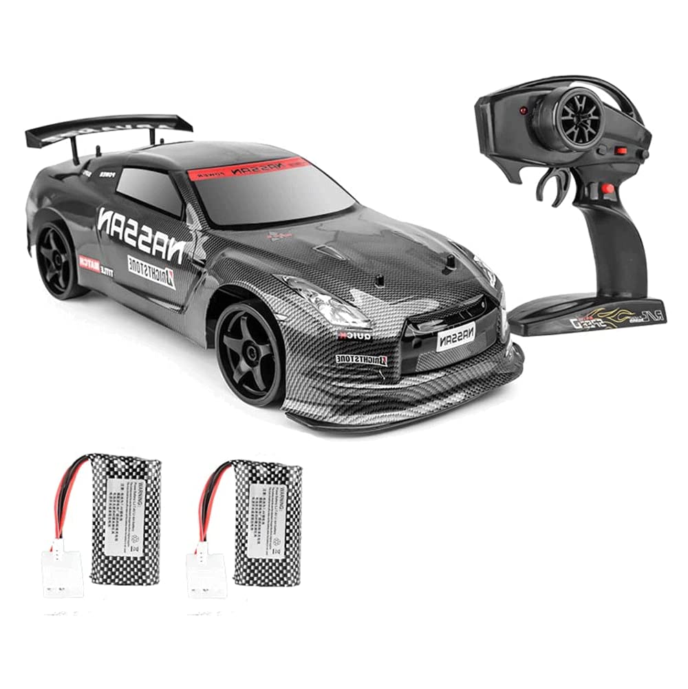 WOLWES Auto RC Corsa alla deriva ad alta velocità 70 km/h, Camion elettrico telecomandato a grandezza naturale da 2,4 GHz in scala 1/10, Veicolo fuoristrada RC 4WD, con due batterie, Regalo di festa p