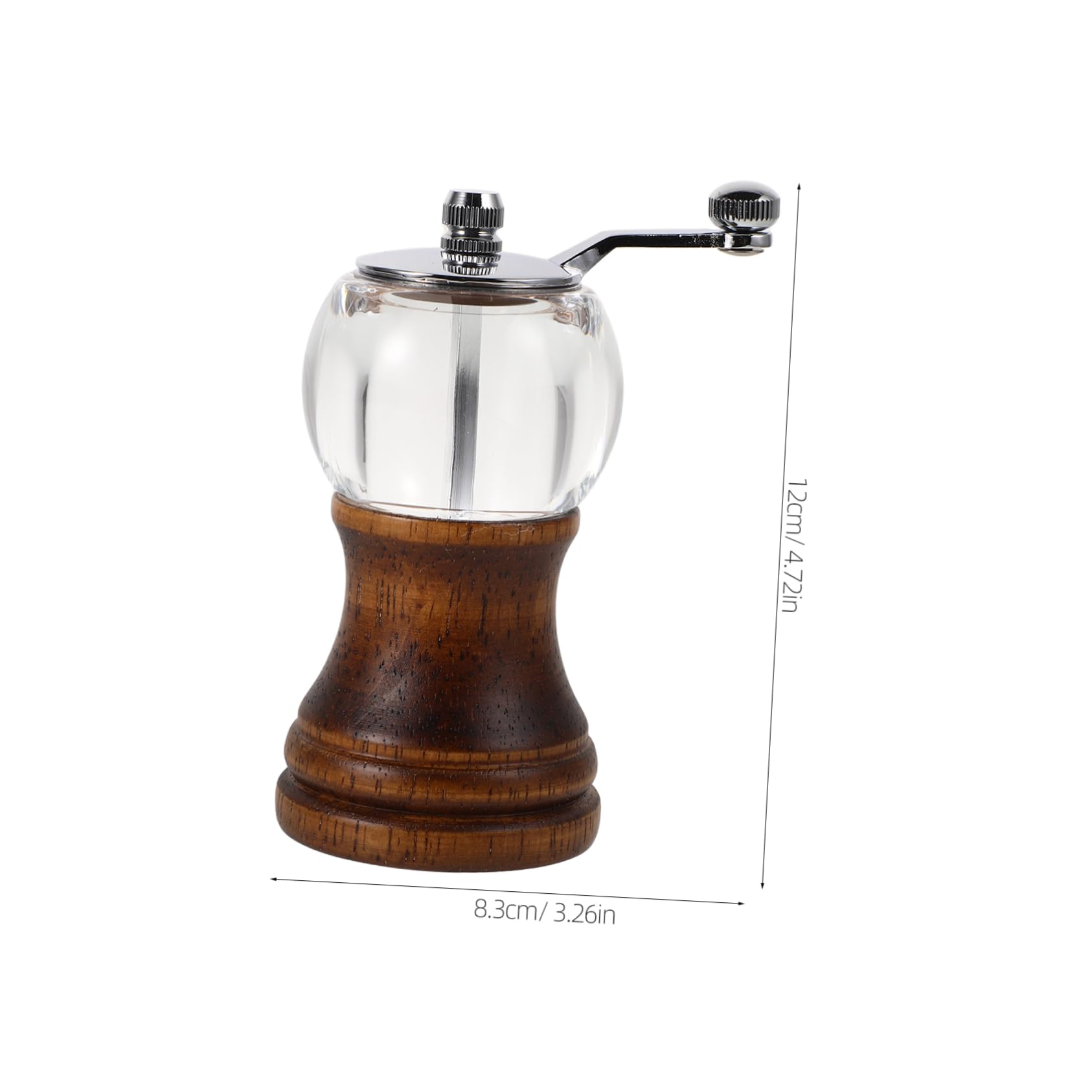 ibasenice Manual Pepper Mill Wooden Grain Mill Hand Crank Grinder for Kitchen Salt Pepper
