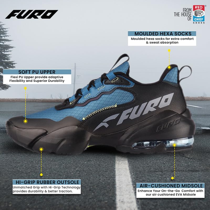Image of FURO R1047 Lace Up Comfortable Stylish Outdoor Running Sports Shoes for Men