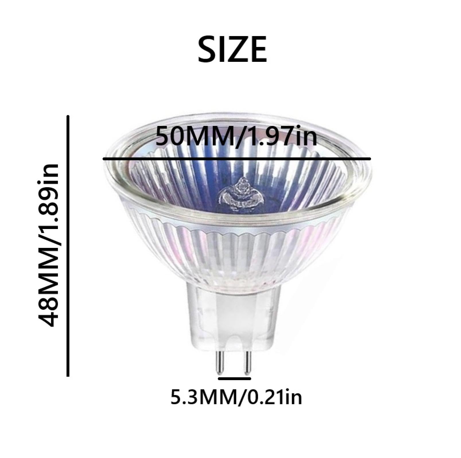 MR16 Halogen Bulb 50W 12V 24V 10 Pack Dimmable GU5.3 Base,Warm White for Landscape, Track Lights 35W 220V