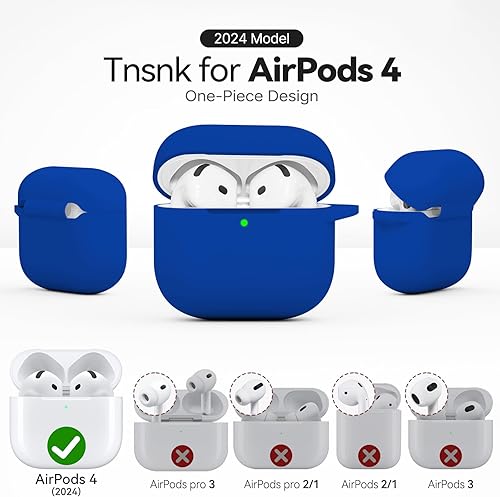 Miniatura 82 de Funda para AirPods 4, color rosa con kit de limpieza, funda de silicona suave para Airpod 4, compatible con Apple Airpods de 4ª generación 2024,