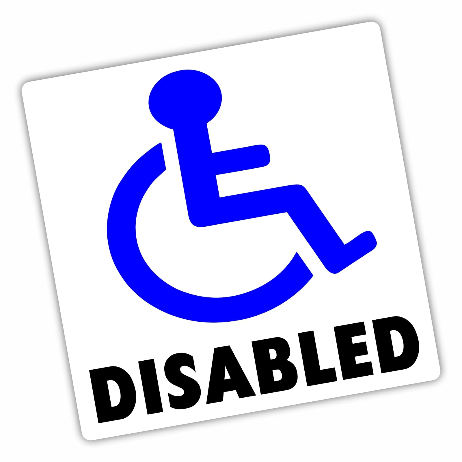 Platinum Place White 1 X Worded Disabled Sticker Disability Wheelchair Mobility Self Adhesive Car Van Taxi Mini Cab Coach Self Adhesive Sign 100Mm D37