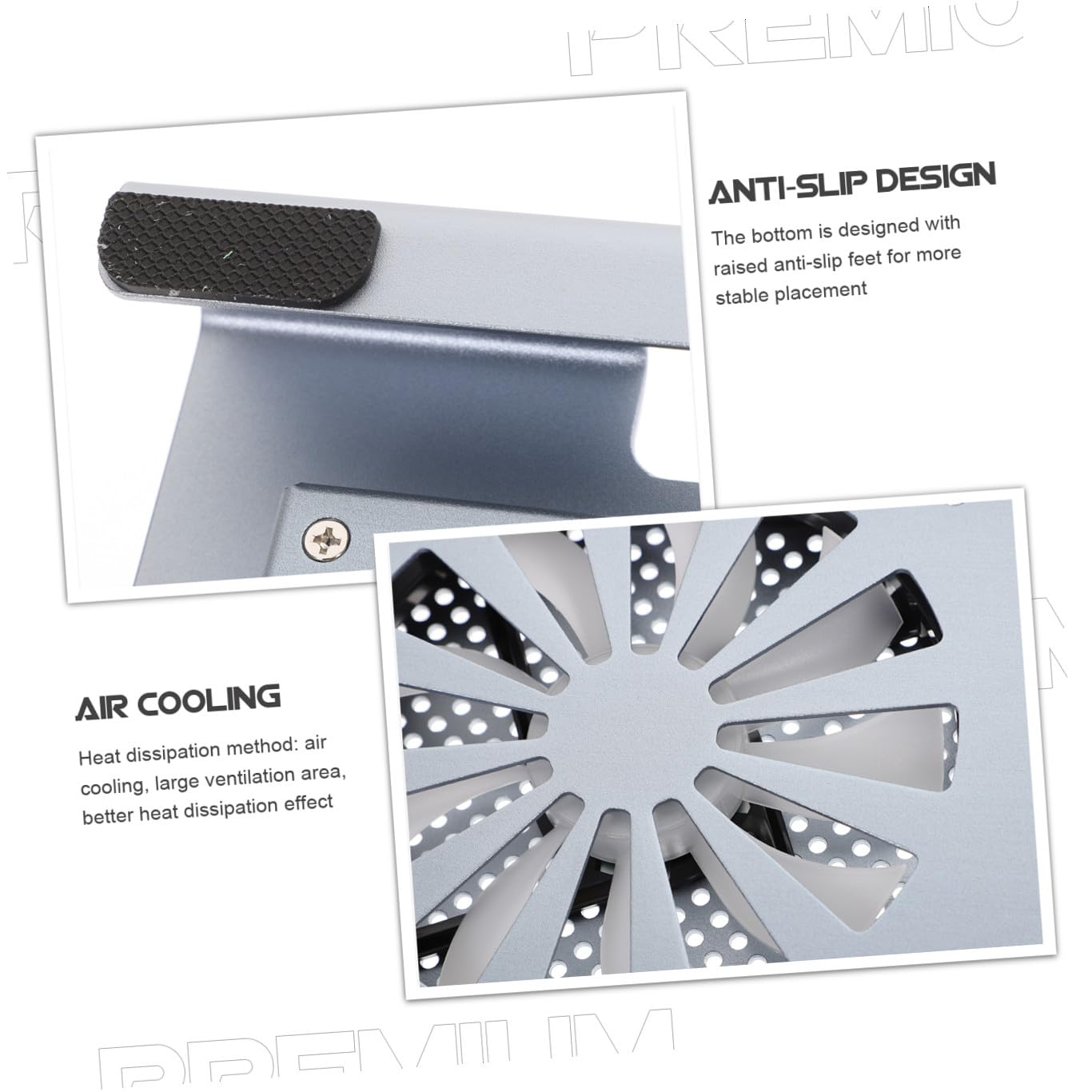 Uonlytech Refroidisseur pour Ordinateur Portable en Alliage Daluminium Ventilateur Rotatif À 360° Dissipateur De Chaleur pour Ordinateur Portable De Jeu