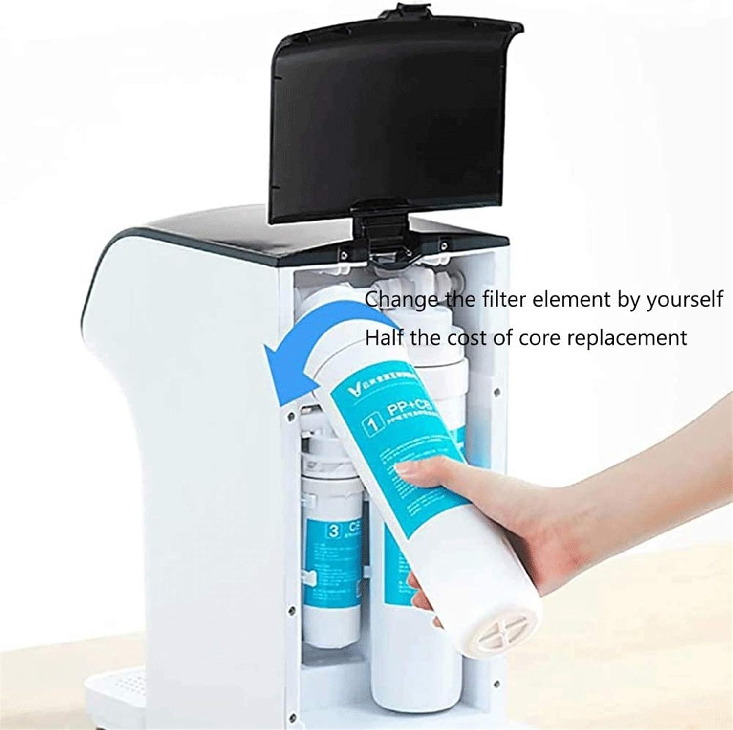 Home Desktop 1 Second Instant Hot Water Dispenser Free Installation 2in1 Direct Drinking Water Purifier with Combined Filter E