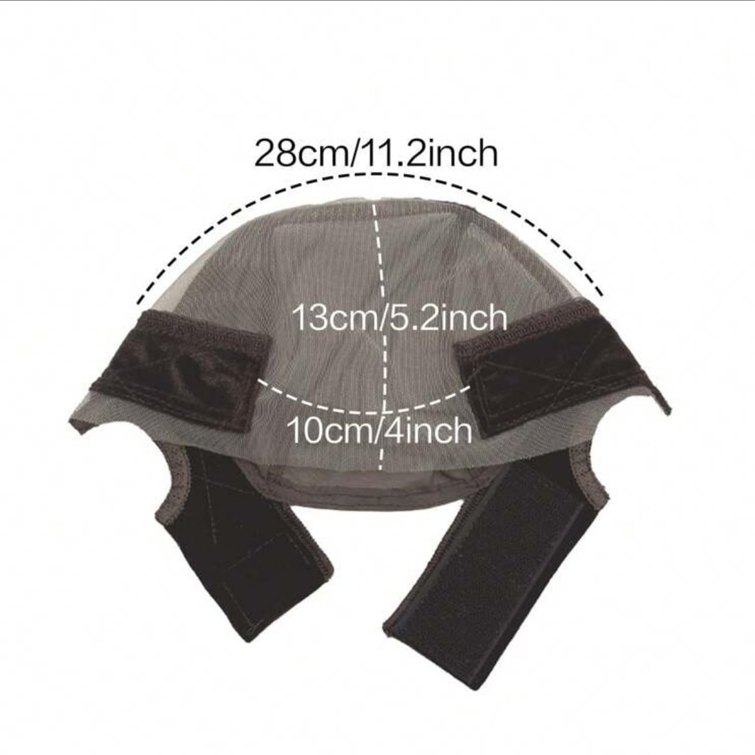 Lace Wig Cap with Grip Band for Keeping Wigs In Place 13x4 Wider Transparent Lace for Glueless Wig Adjustable Grip Cap with Velcro Headband (Brown) - Image 4