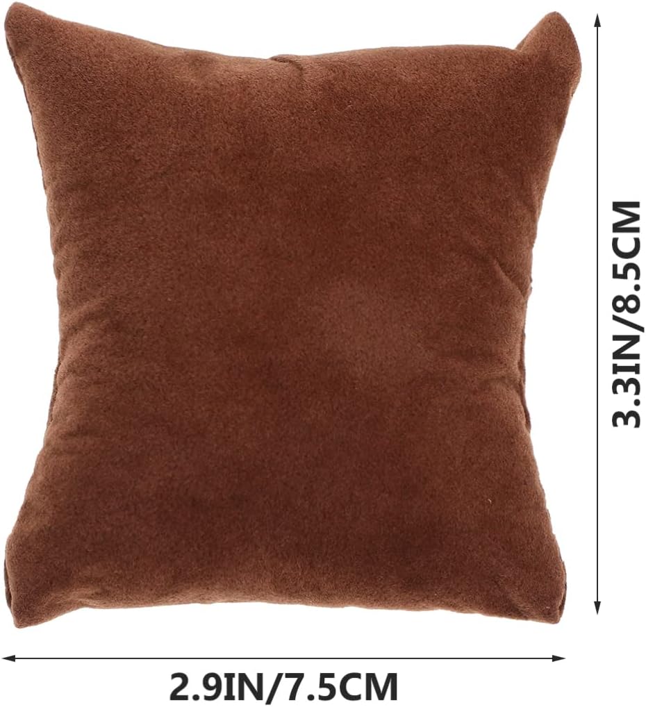 balacoo Watch Box Liner 10 Pcs Brown Watch Pillows Jewelry Display Pillow Cushions for Watches Bracelets Stable Stand 3.34X2.95X1.57In for Retail Home Trade Shows