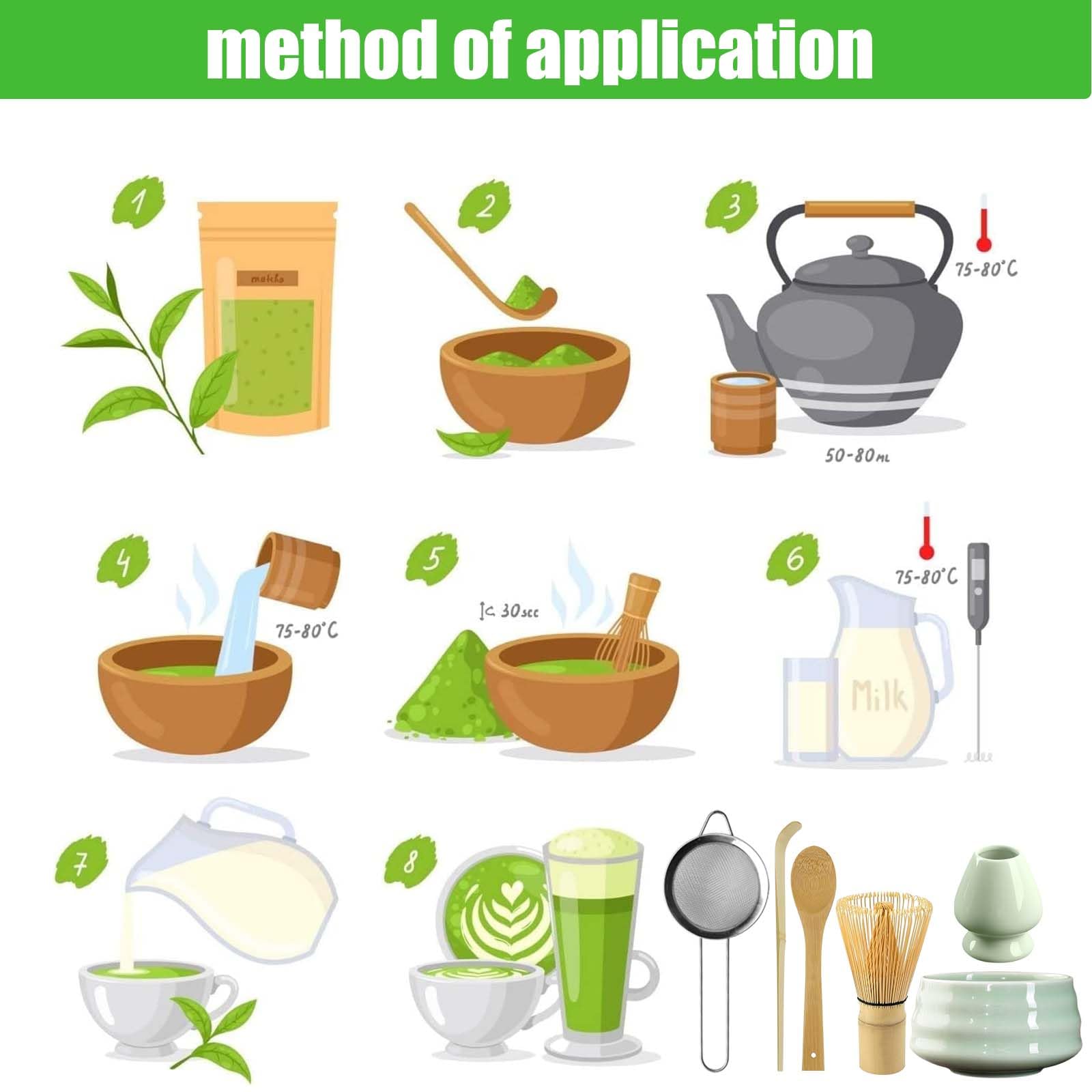6 Stück Matcha Tee set: Matcha Schale aus Keramik, Matcha-Schneebesen mit 2 Matcha Löffel, Matcha Whisk,Matcha-Pulversieb, Bambus-Teebesen Matcha Tea Set matcha zubehör Matcha zubehör Geschenkset