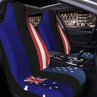 Australia Australian United States Flag Car Seat Covers, Universal Fit Water-Resistant Auto Seat Protectors, Scratch-Proof Seat Covers for Cars, SUVs, Trucks – Ideal for Daily Use & Pet Travel 2 PCS