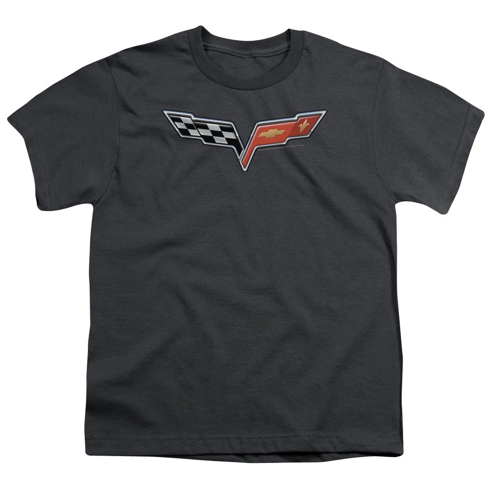 Chevrolet Corvette Medallion Youth T-Shirt - grau - Jugend Medium