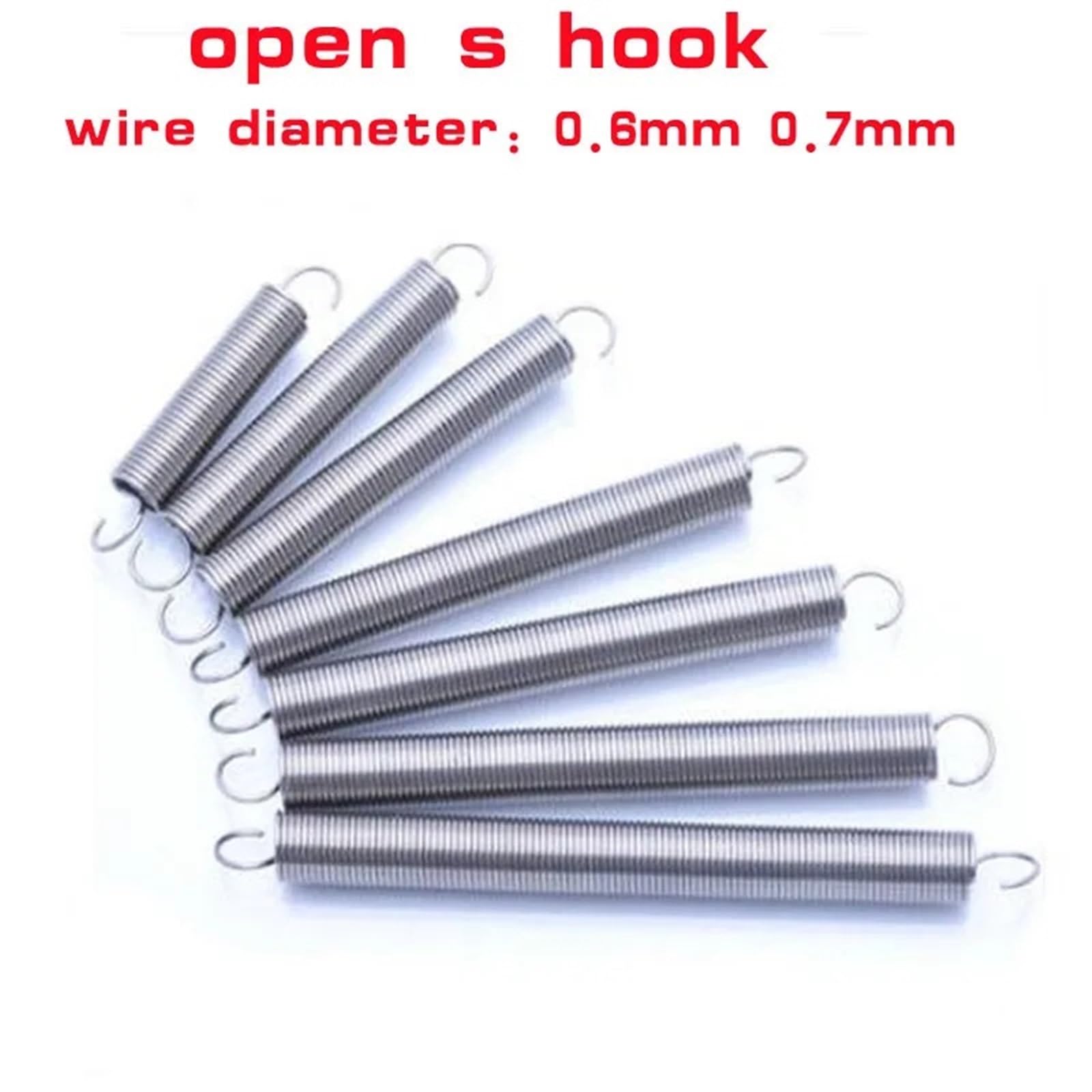 Resorte De ExtensióN Resorte de tensión extensión helicoidal cilíndrico con gancho en forma S acero inoxidable Resortes comprimidos extendidos(70mm (5Pcs),5MM_37*1.2CM)