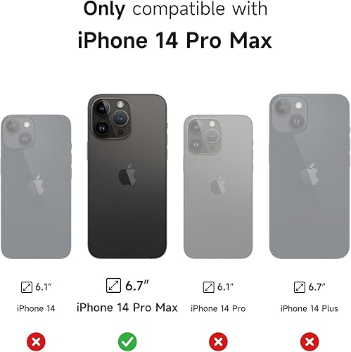 Miniatura 2 de SURITCH Funda para iPhone 14 Pro Max con cubierta magnética para cámara deslizante y soporte ajustable, compatible con MagSafe, funda protectora