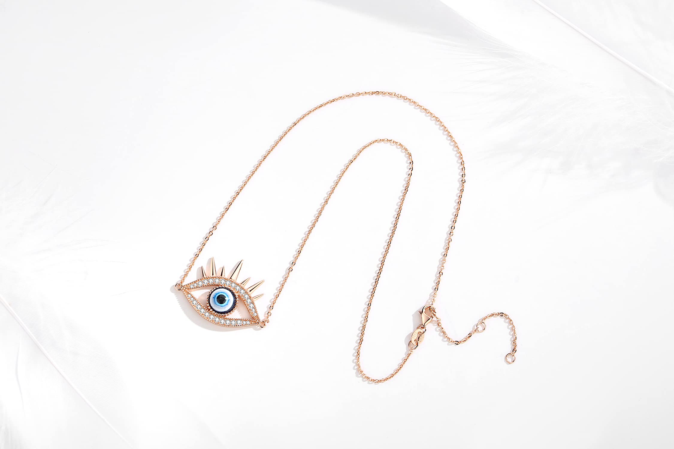 Pulseras turcas contra el Mal de Ojo, Collar de Plata de Ley 925 con Esmalte Azul y Mal de Ojo para Mujer y Hombre, Regalos de joyería