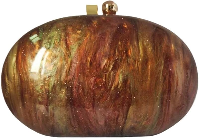 bolso de noche de acrílico para mujer, bolso de hombro tipo bandolera con forma de concha, bolso con purpurina de mármol