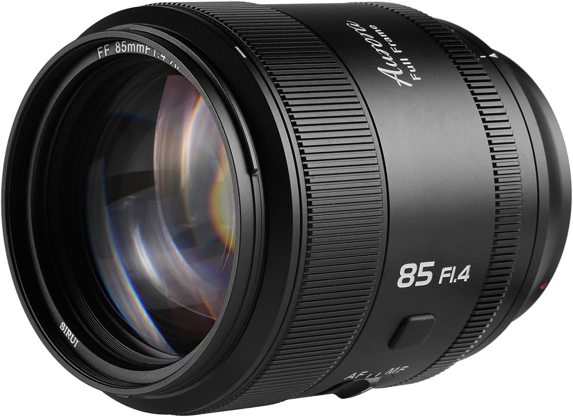 SIRUI Aurora 85mm F1.4 Full Frame Auto Focus Lens, Telephoto Prime Portrait Lens for E Mount Cameras, Black