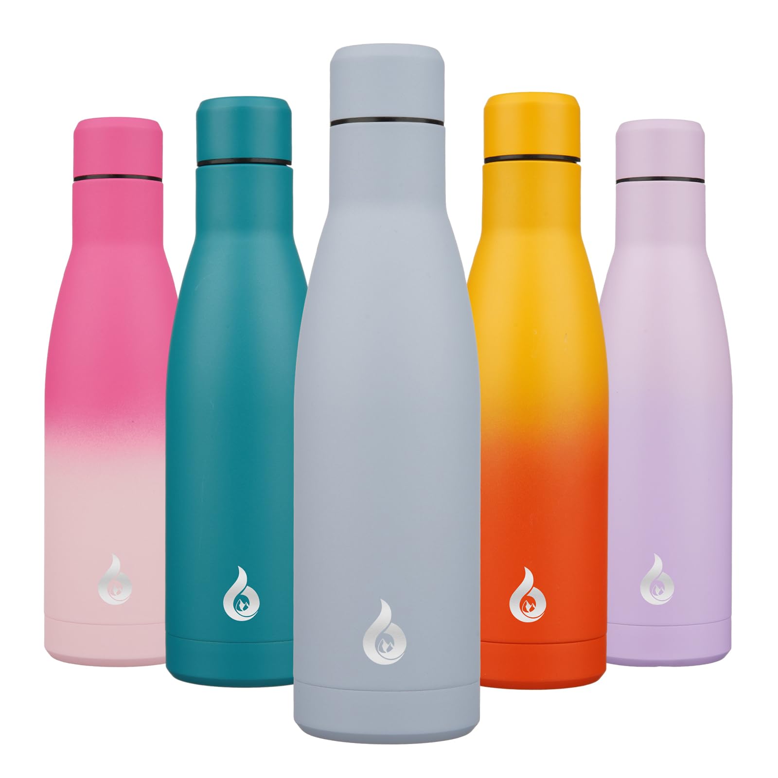 BJPKPK Insulated Water Bottle 17oz Stainless Steel Water Bottles Dishwasher Safe Metal Cup Thermos Keep Cold and Hot,Mist Grey — image 1