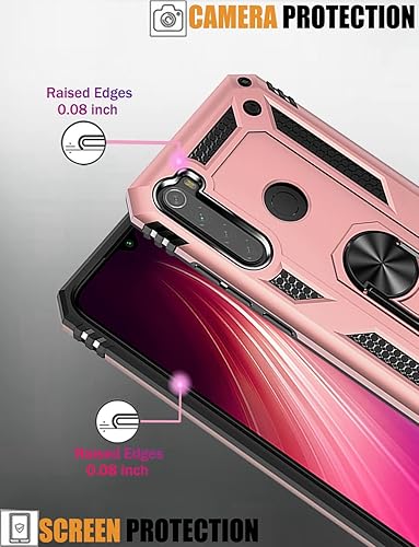 Miniatura 4 de Funda para Redmi Note 8 20192021 M1908C3JH con protector de pantalla de vidrio templado, grado militar, soporte magnético para anillo de automóvil,