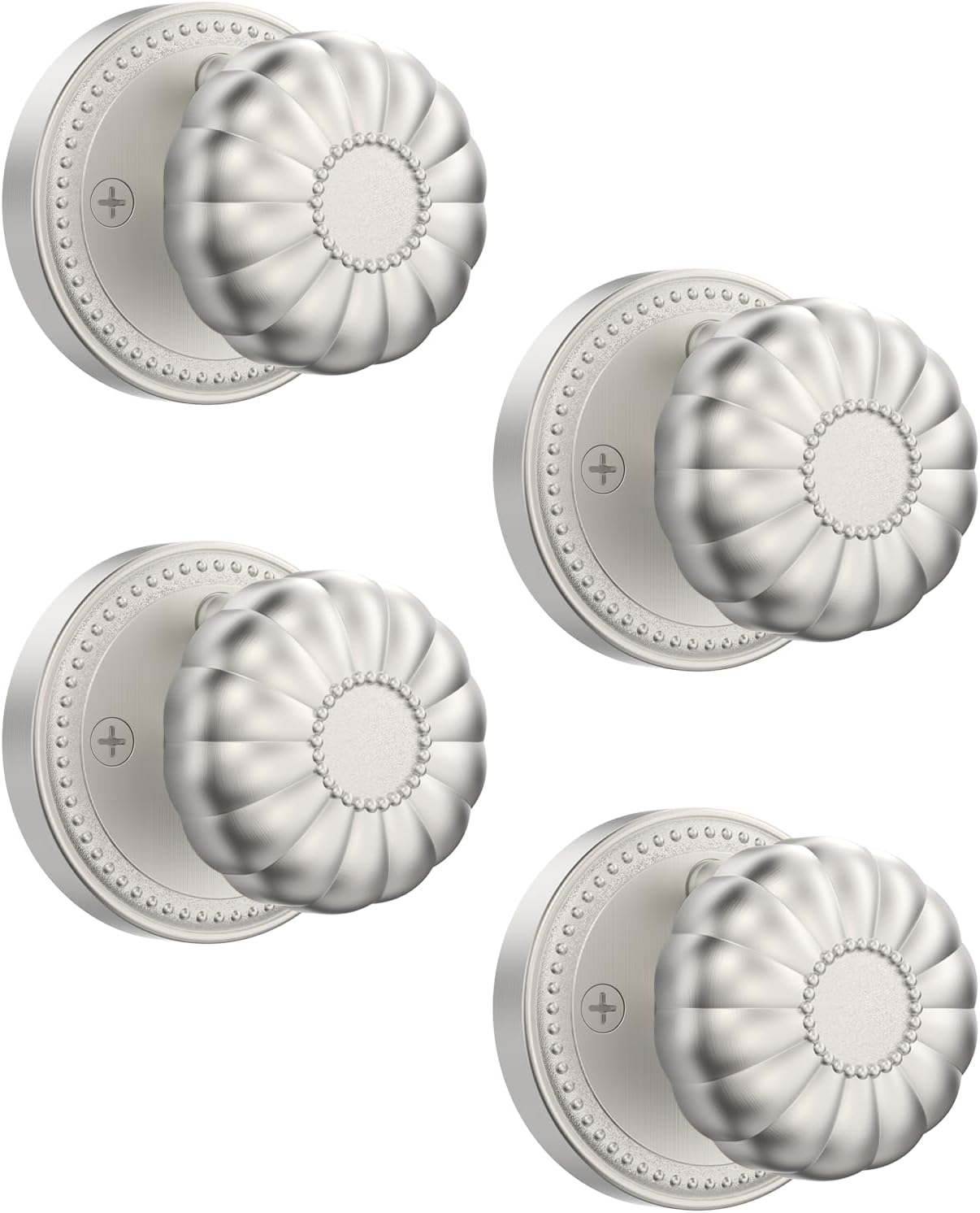 Asidrama 4 Pack Antique Brass Privacy Door Knobs with Lock, Vintage Door Handles with Antique Brass Door Knobs Interior for Bedroom or Bathroom, Heavy Duty Door Lever for Left Right Sided Doors 211