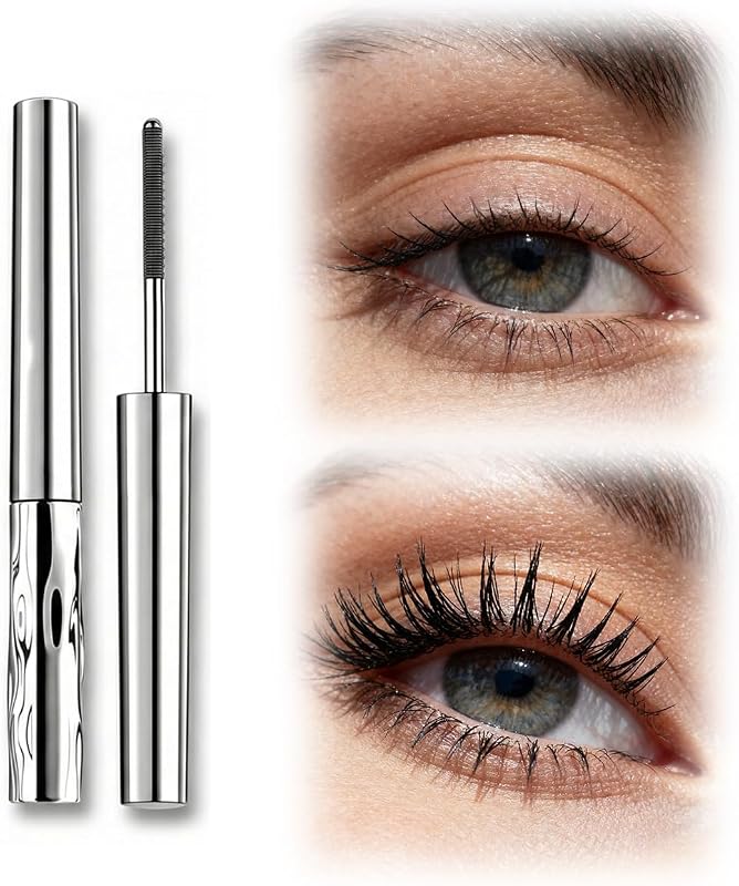 Waterproof Mascara for Older Women 60 Plus, Metal Mascara Wand | Korean Iron mascara for Thin Lashes Volume & Length, 5D Curling, Long-lasting, Smudge Proof & No Flaking
