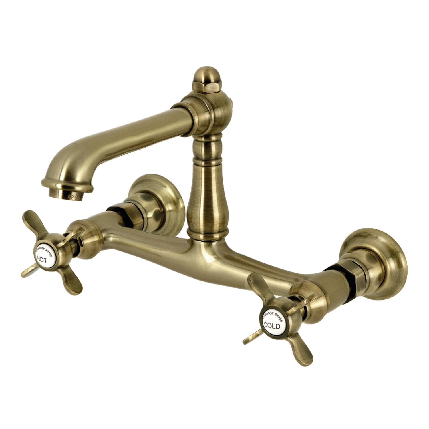 Robinet de salle de bain mural Kingston Brass en laiton vieilli de qualité supérieure