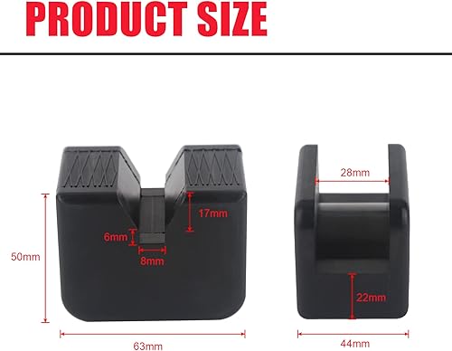 Miniatura 2 de Adaptador de almohadilla de goma, soporte universal de goma resistente, riel de marco ranurado, protector de soldaduras para suelo (4 unidades)