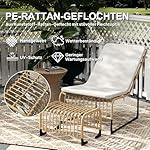 Outsunny Rattan Relaxsessel mit Fußhocker und Kissen